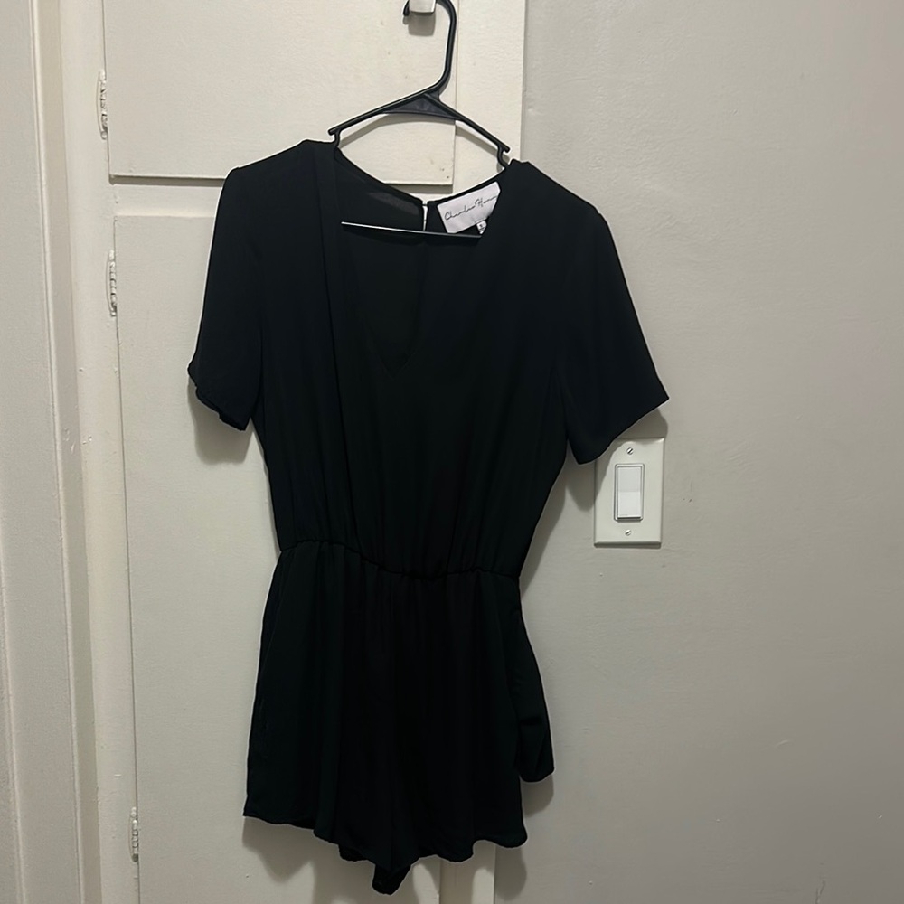 Black Short Sleeve Romper